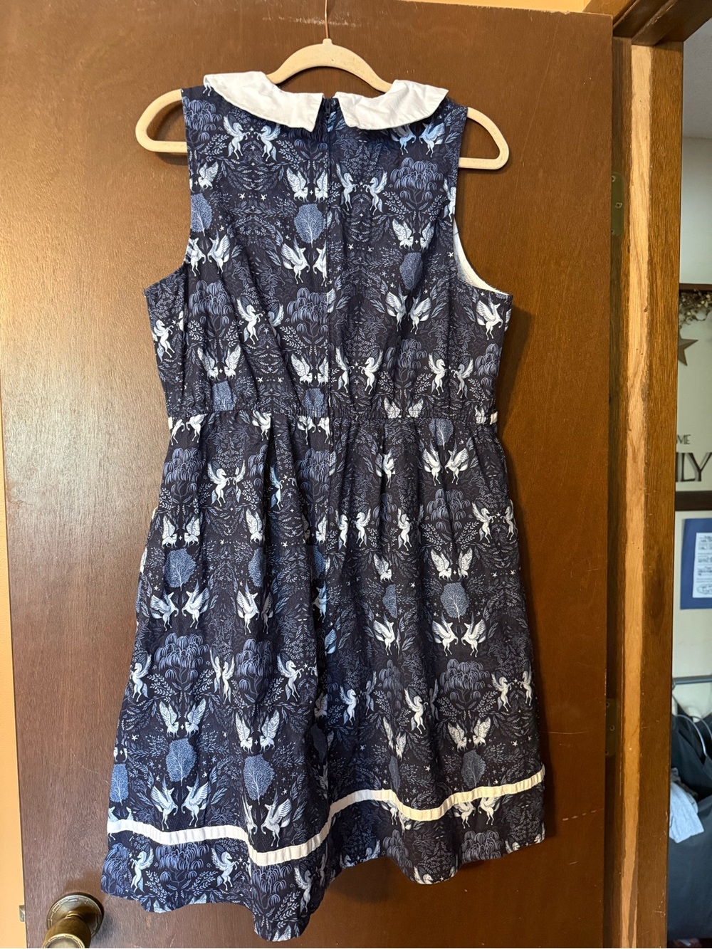 Retrolicious NWOT Midnight Collared Dress 1X (Blue, Pegasus, Trees, Forest) - Picture 5 of 5